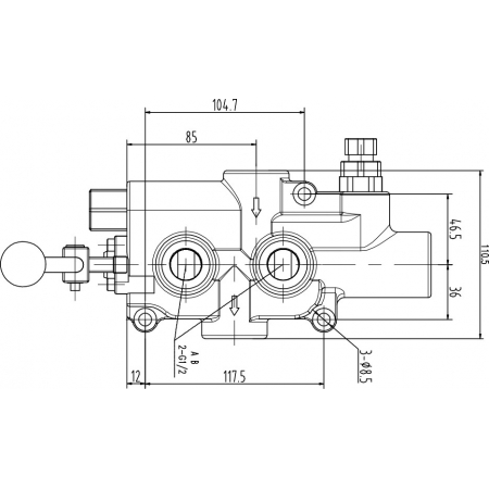ROZDZIELACZ HYDRAULICZNY 1 SEKCJA 80L/MIN ŁUPARKA